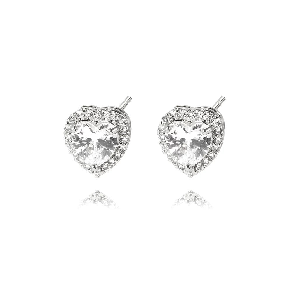 Heart Stud Earrings “Silver”