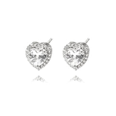 Heart Stud Earrings “Silver”