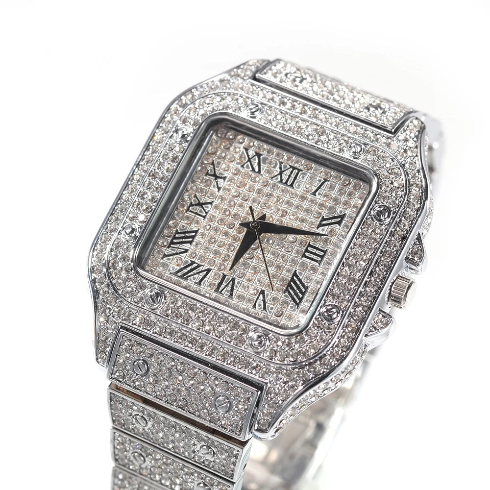 Icy Square Face Watch “Silver”