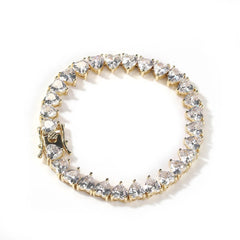 Heart Tennis Bracelet “Gold”