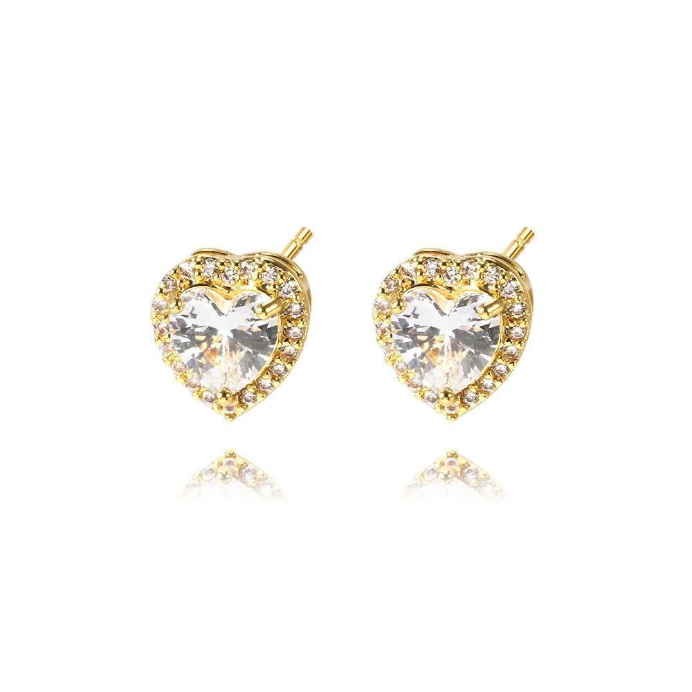 Heart Stud Earrings “Gold”